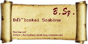 Bölcskei Szabina névjegykártya