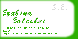 szabina bolcskei business card